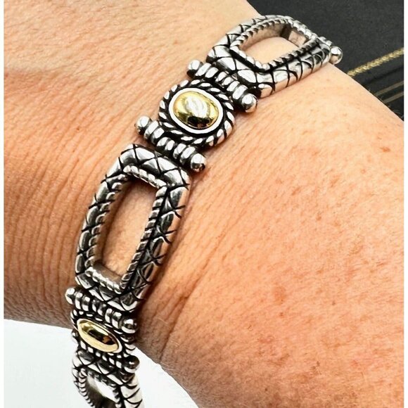 Brighton Modern Style Gold & Silver Plated  Bracelet 7 Inches - Picture 1 of 3